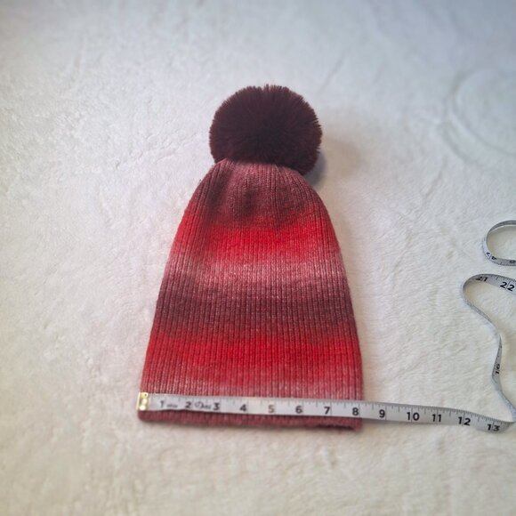 Norla Canada Pom Pom Beanie Striped Knit Sz O/S Alpaca Wool Boho Cabincore Artsy - Picture 10 of 14